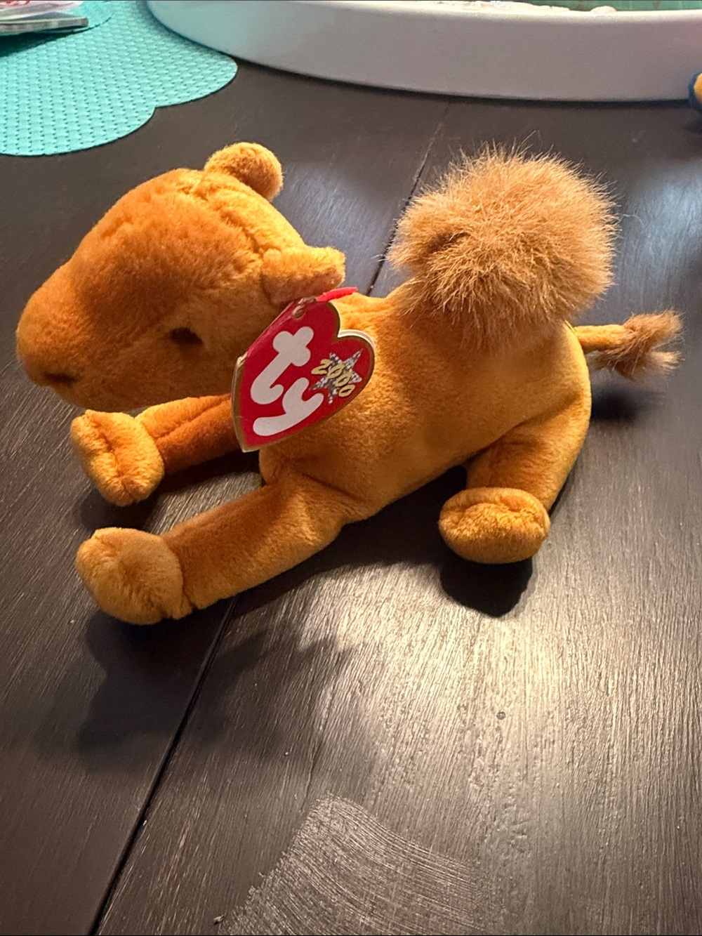 Ty Plush Orange Camel Beanie Baby with Fluffy Tail